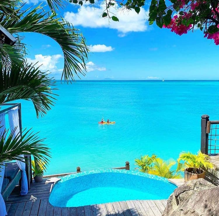 private pool with a sea view, Antigua