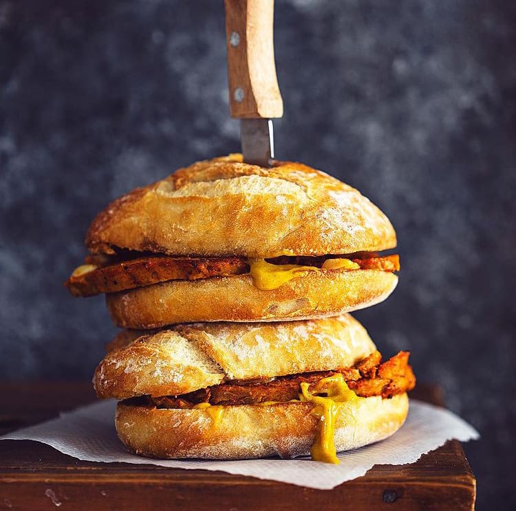 A stack of fresh and delicious Bifanas - Food in portugal