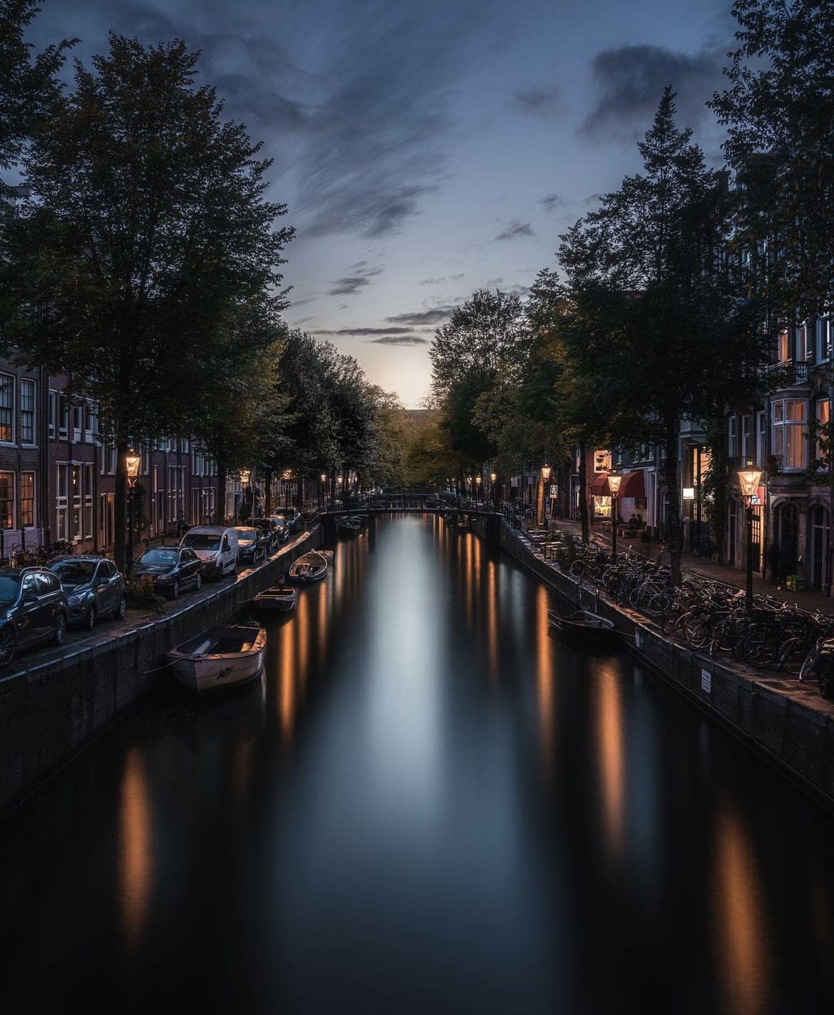 Calm evenings along the canals of Amsterdam