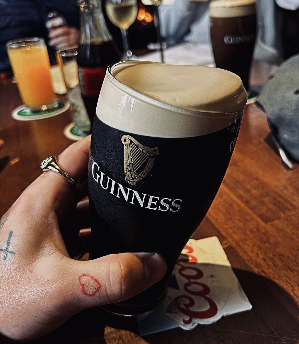 A pint of guinness with the perfect head