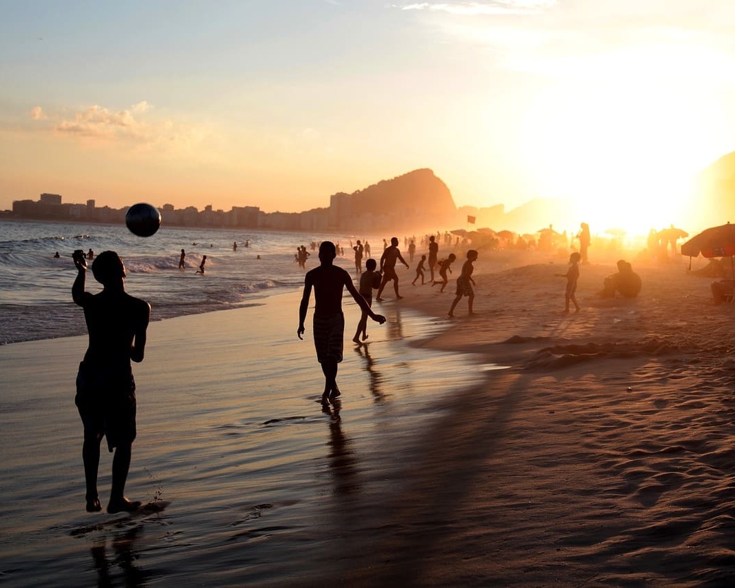 Football on the beach in brazil