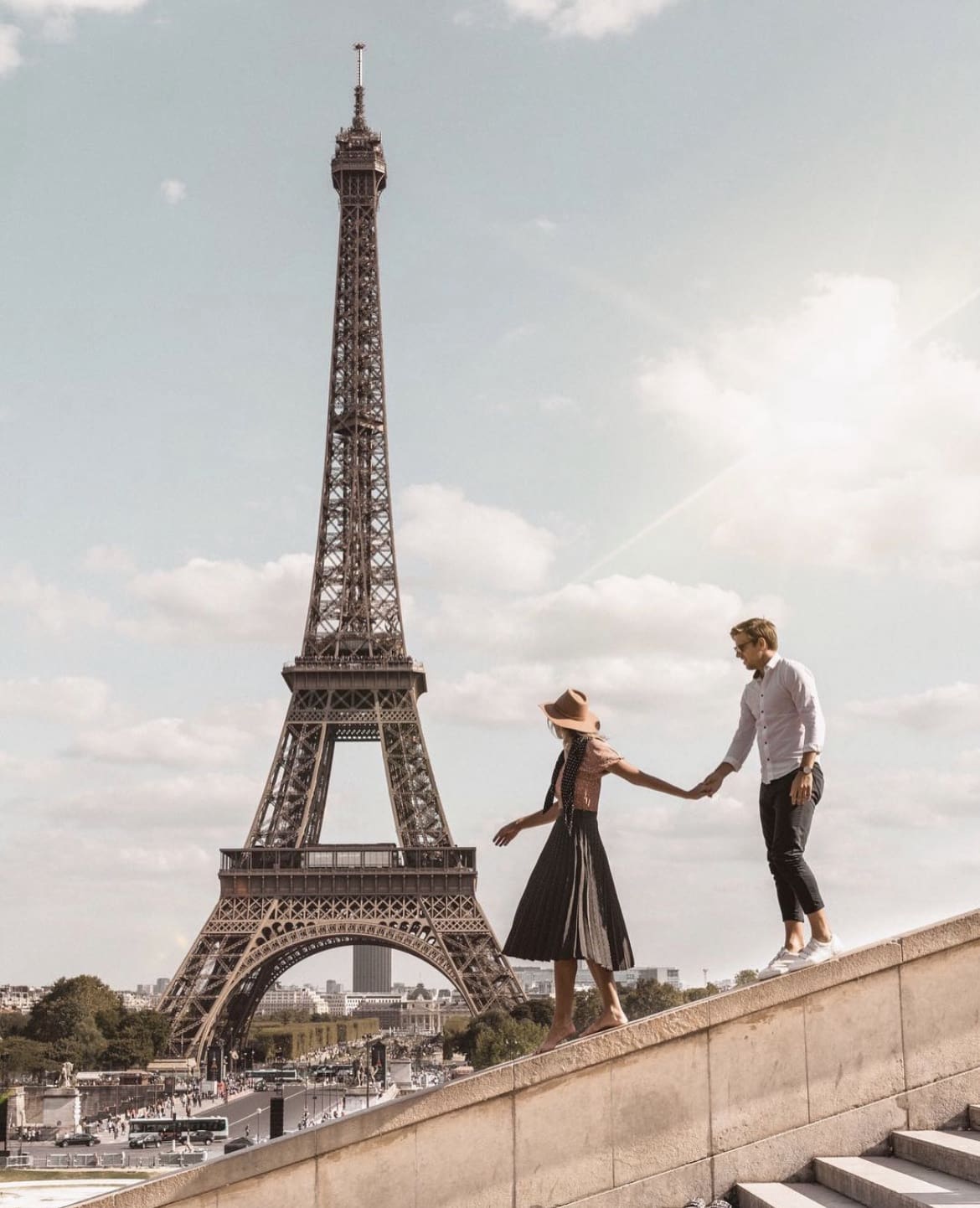 Couple and the Eiffel Tower