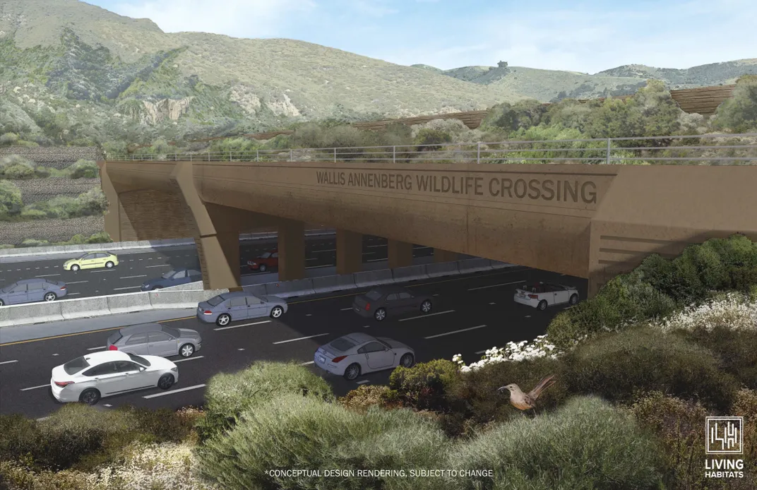 Proposed render of the california wildlife bridge