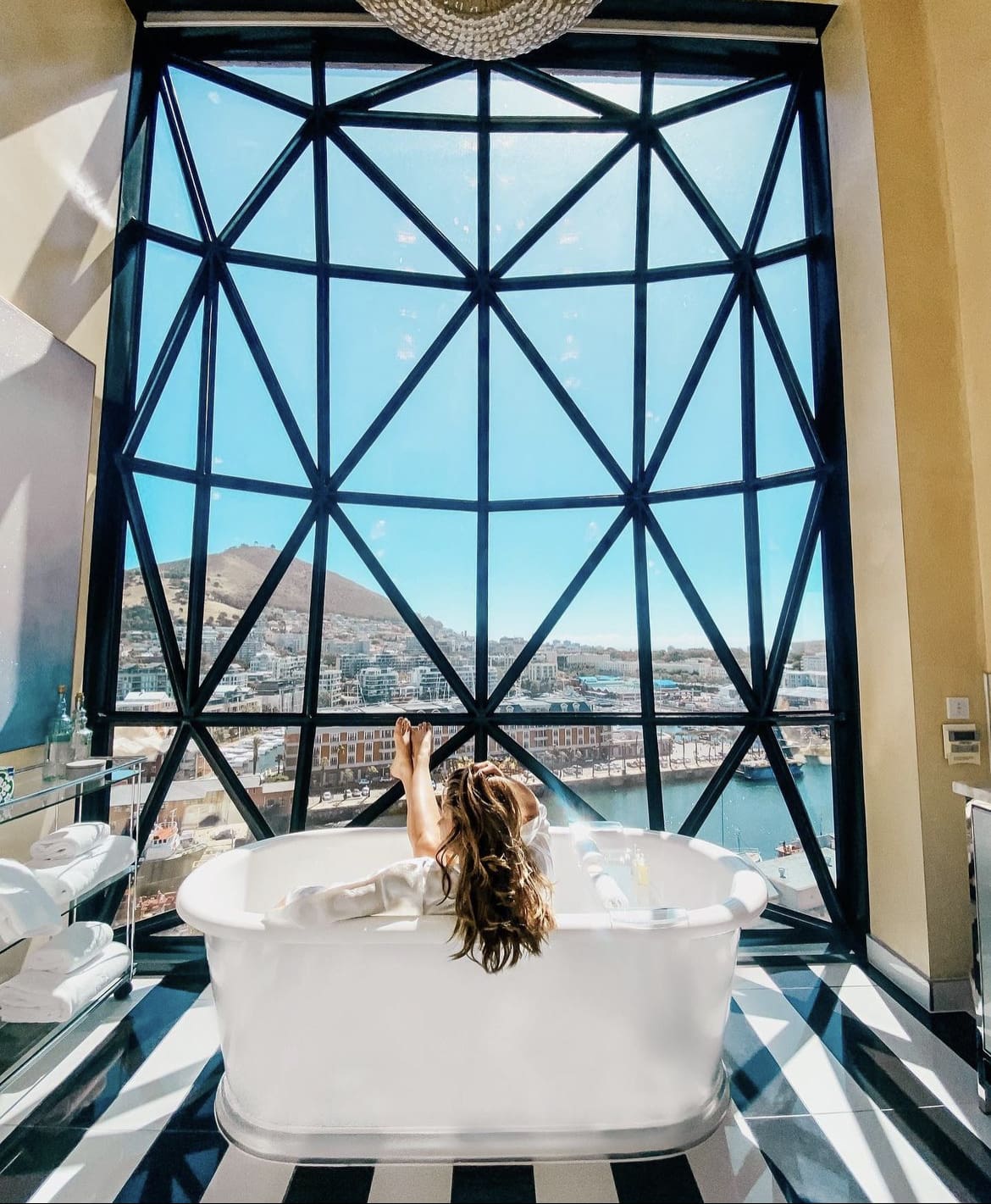 Bathtub view from The Silo Hotel, Cape Town